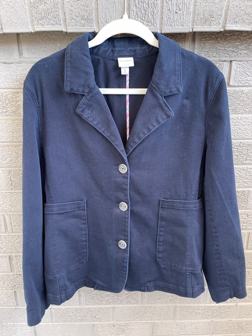 Isaac Mizrahi for Target Navy Blazer with Clear Buttons- XL